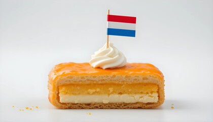 Dutch Tompouce Pastry with  Flag