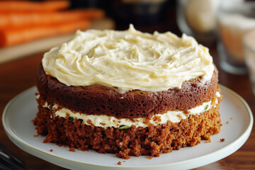 Cinnamon cake with a caramelized top and cream cheese glaze