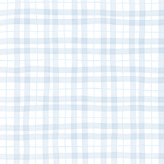 Light Blue Plaid Gingham Hand Drawn Background Pattern Overlay
