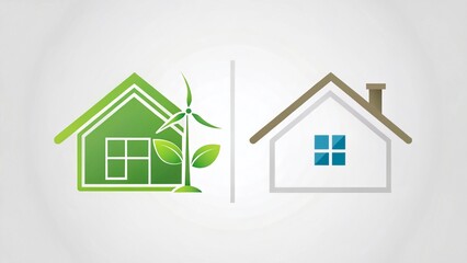 Smart Home Energy Management System Logo Design:  Modern Real Estate Tech Symbol