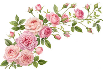 bouquet of roses on white