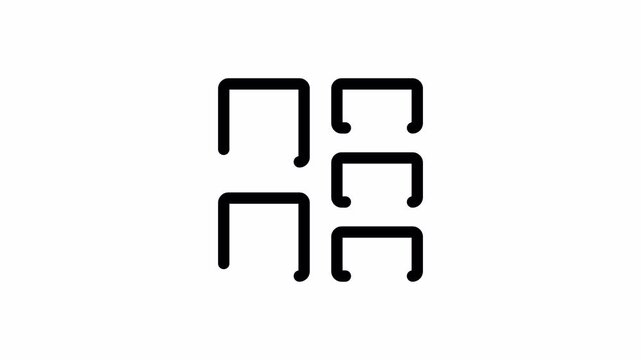 Pack icon of grid, layout, wireframe, template, table, rectangles, column, lines, structure, diagram, site map, webdesign, website, flowchart, chart, tree diagram, framework | 4K Alpha, Animated Icons