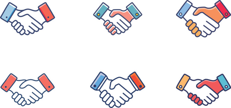 Handshake icon, Symbol of business agreement, partnership, or collaboration