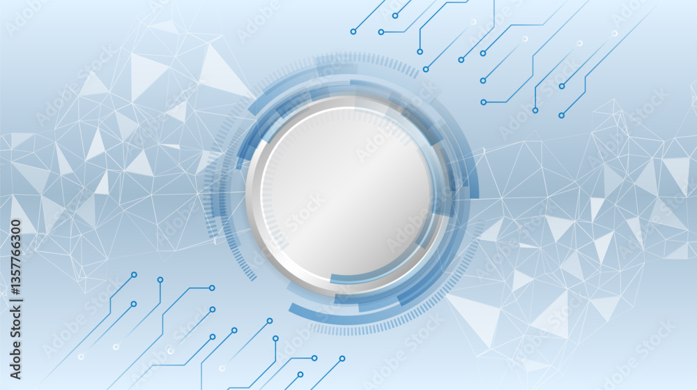 Poster Cyber connection on the white background. Hi-tech communication design. Electronic vector illustration. Abstract modern digital science technology futuristic circuit board.