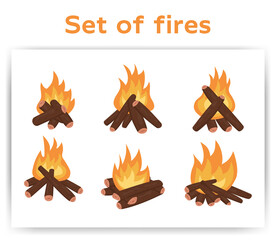Set of bonfire icons, symbol, sign vector illustration element design.