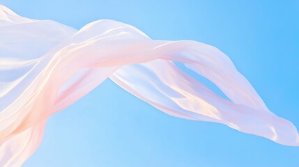 Fototapeta premium Weathered sailcloth fluttering in wind against clear sky
