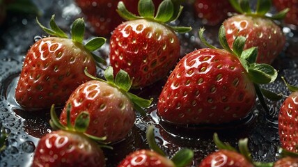 Drenched in Freshness: Juicy Strawberries