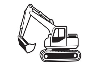 Excavator vector silhouette