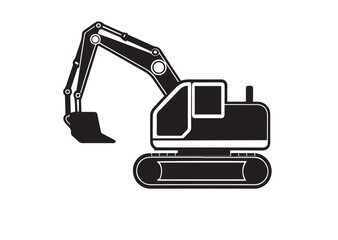 Excavator vector silhouette