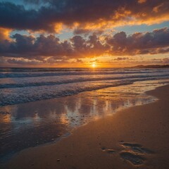 sunset on the beach