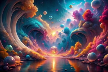 Surreal Abstract Background:  Dreamlike Textures and Ethereal Colors for Design Projects