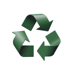 Obraz premium Recycle Symbol: Green Arrows in a Continuous Loop for Sustainable Practices isolated on transparent background
