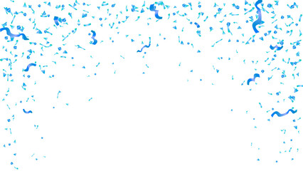 Luxury shiny blue confetti falling for celebration party banner vector illustration