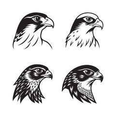 eagle Head silhouette Logo vector art illustration