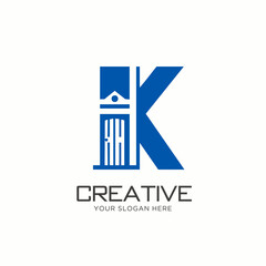 Minimalist Letter K Logo Design with Door Symbolism