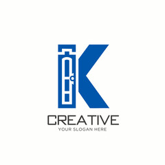 Stylish Letter K Logo Design Inspired by Doors