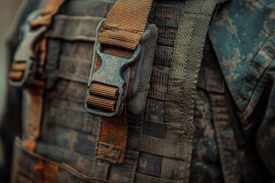 Worn tactical vest with visible dirt and wear, highlighting the demanding conditions of military service