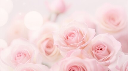 Naklejka premium Soft Pink Roses: A Dreamy Floral Background for Romance and Elegance