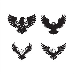eagle Head silhouette Logo vector art illustration
