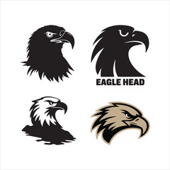 eagle Head silhouette Logo vector art illustration