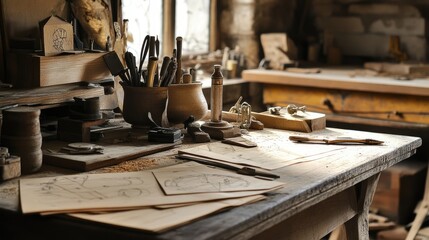 Vintage Carpenter's Workshop: A Timeless Craft