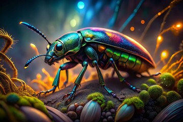 Fototapeta premium Surreal Frog-Legged Beetle: Dreamlike Insect Macro Photography