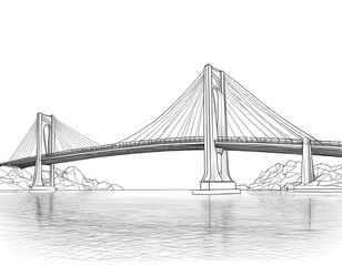 Fototapeta premium Bridge Sketch by AI