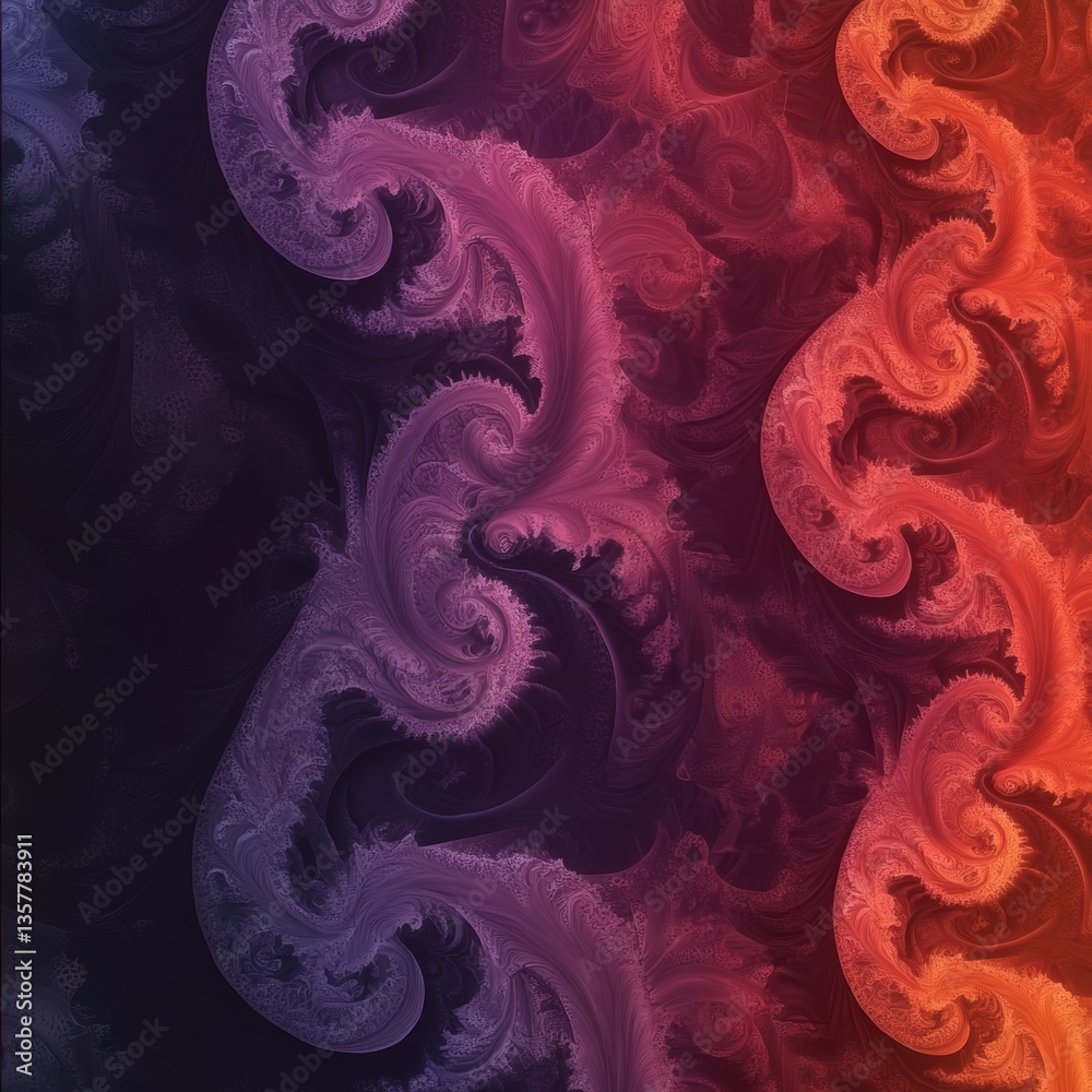 Poster Intricate fractal pattern featuring cosmic shapes with vibrant color gradients creating a mesmerizing visual experience Generative AI