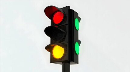  3D Traffic Light Signal &ndash; Stop, Go, and Caution Indicator