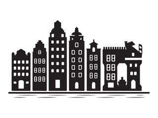 Obraz premium vector illustration of city buildings