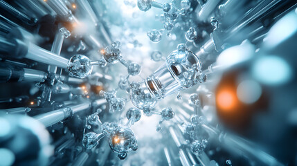 A detailed view of platinum catalysts enhancing reactions within an industrial system, optimized for sustainable energy solutions and environmental benefits.