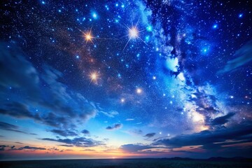 Twilight Blue Sky Night Photography, Starry Sky, Celestial, Night Scene, Dark Blue