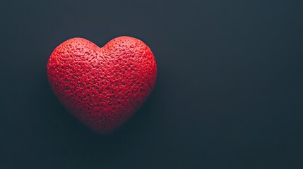 Obraz premium Red Heart Symbol on Black Background, Minimalist Design Representing Love and Simplicity 