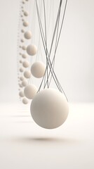 Newton's Cradle Motion for White Background.