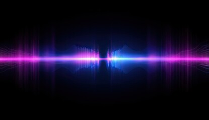 Vibrant purple and blue sound wave visualization on black background