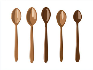 Ic&ocirc;nes de cuill&egrave;res en flat design sur fond blanc