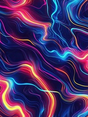 Fototapeta premium Abstract colorful flowing lines with vibrant light and dark tones