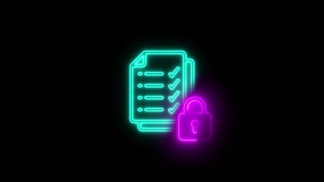 File Security icon, Document Management concept for system or process used to capture, track and store electronic documents. Documents and folder icon with master key 