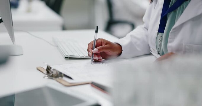 close up of a businessman working on a document