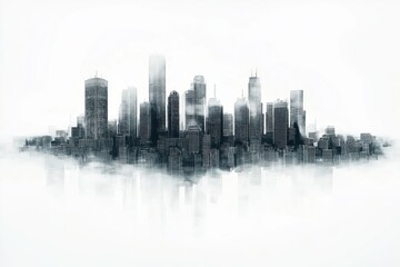 Fototapeta premium 3D transparent glass city, designed for seamless greenscreen and virtual integration