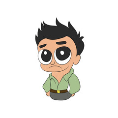man with a sad face cartoon illustration