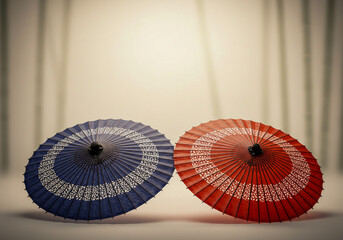 寄り添う2本の和傘