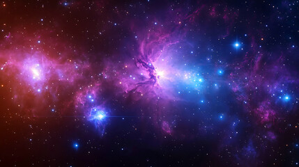 Naklejka premium Colorful nebula filled with stars in deep space viewed from afar