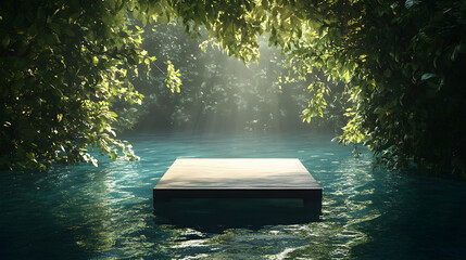 Embrace New Horizons: The Inviting Promise of a Sunlit Springboard Over a Shimmering Waterscape