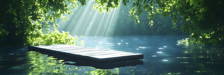 Embrace New Horizons: The Inviting Promise of a Sunlit Springboard Over a Shimmering Waterscape
