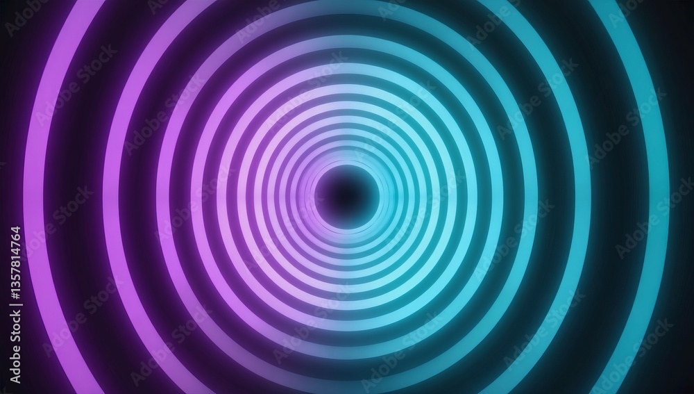 Poster colorful abstract circular pattern creating a sense of depth and movement in a vivid digital artwork