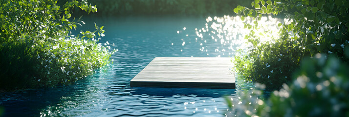 Embrace New Horizons: The Inviting Promise of a Sunlit Springboard Over a Shimmering Waterscape