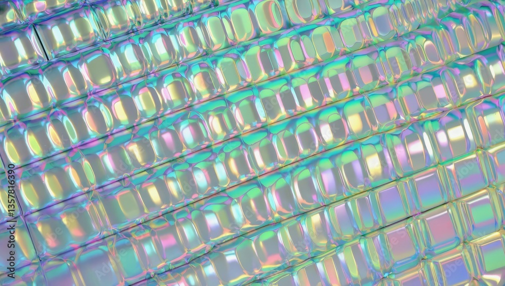 Poster colorful abstract background with shimmering reflections and geometric patterns illuminated by soft 