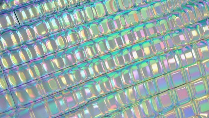 Fototapeta premium Colorful abstract background with shimmering reflections and geometric patterns illuminated by soft light