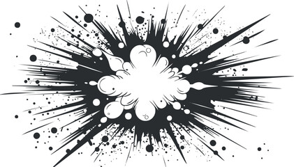 Obraz premium Abstract black and white explosive burst graphic design.